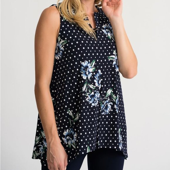 Joseph Ribkoff Midnight-Multi Tunic Tank - Picture 4 of 4